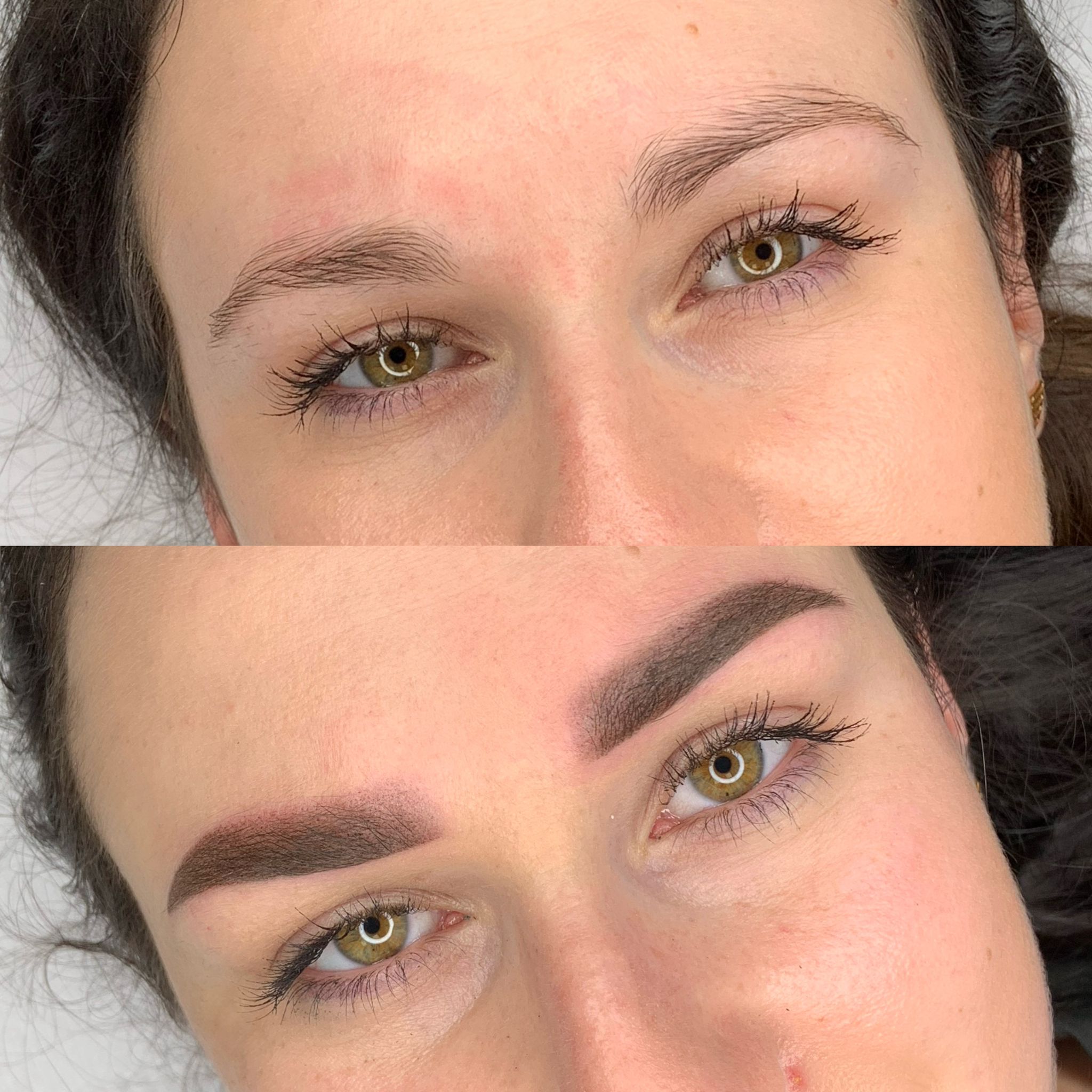 Makijaż permanentny brwi – przed i po (powder/ombre)