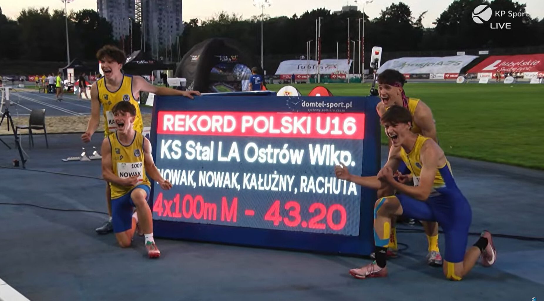 Rekord Polski młodej sztafety Klubu Sportowego Stal LA!